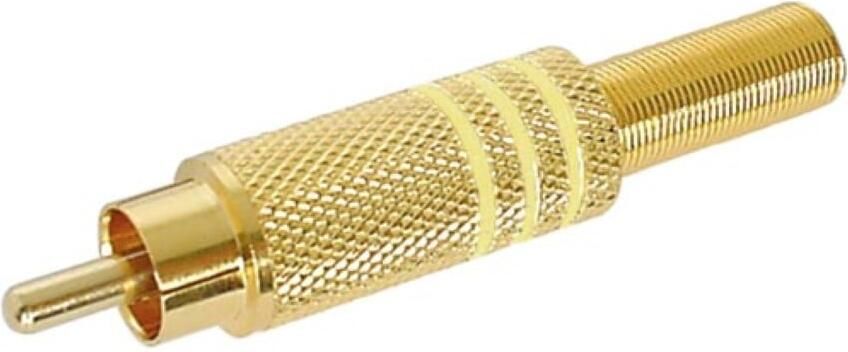 Velleman MANNELIJKE RCA PLUG VERGULD GEEL