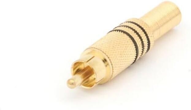 Velleman MANNELIJKE RCA PLUG VERGULD ZWART