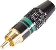 Velleman MANNELIJKE RCA PLUG VERGULDE STEKKER ZWARTE BEHUIZING GROENE RING - Foto 2