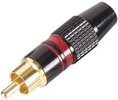 Velleman MANNELIJKE RCA PLUG VERGULDE STEKKER ZWARTE BEHUIZING RODE RING - Foto 2