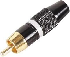 Velleman MANNELIJKE RCA PLUG VERGULDE STEKKER ZWARTE BEHUIZING WITTE RING - Foto 2