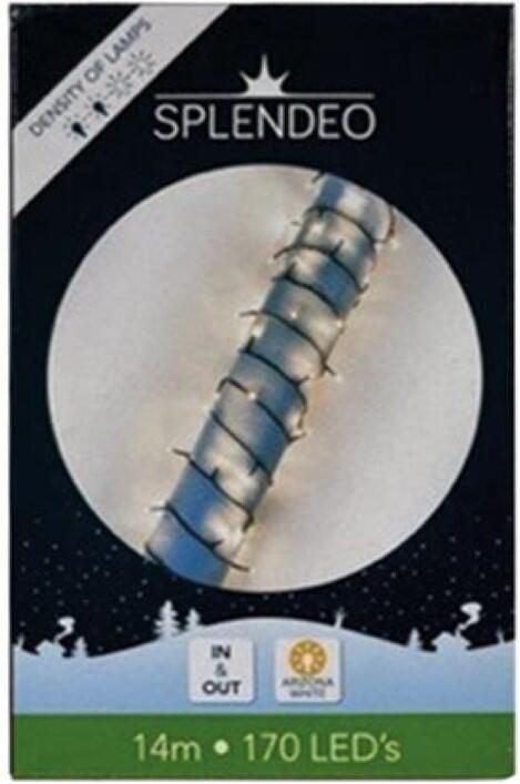 Velleman Medium density lightchain 170 leds warmwit groene kabel 14 m 3 m aansluitsnoer transformator