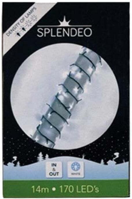 Velleman Medium density lightchain 170 leds wit groene kabel 14 m 3 m aansluitsnoer transformator