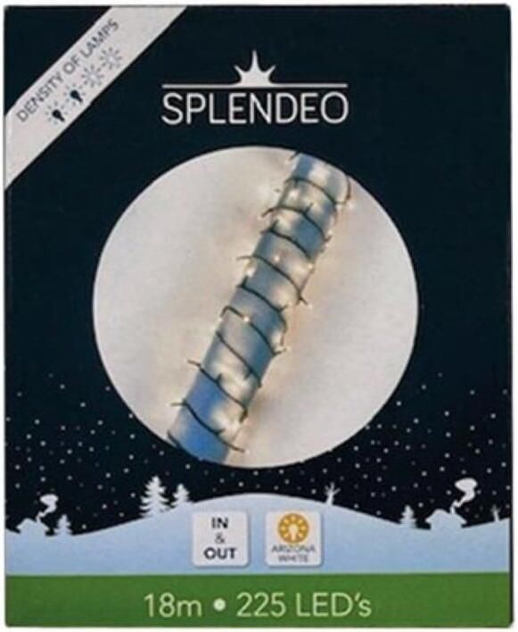 Velleman Medium density lightchain 225 leds warmwit groene kabel 18 m 3 m aansluitsnoer transformator