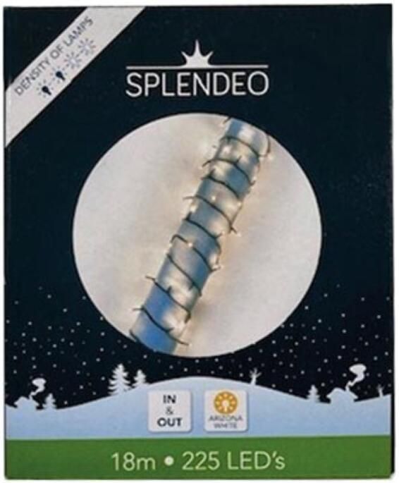 Velleman Medium density lightchain 225 leds warmwit groene kabel 18 m 3 m aansluitsnoer transformator