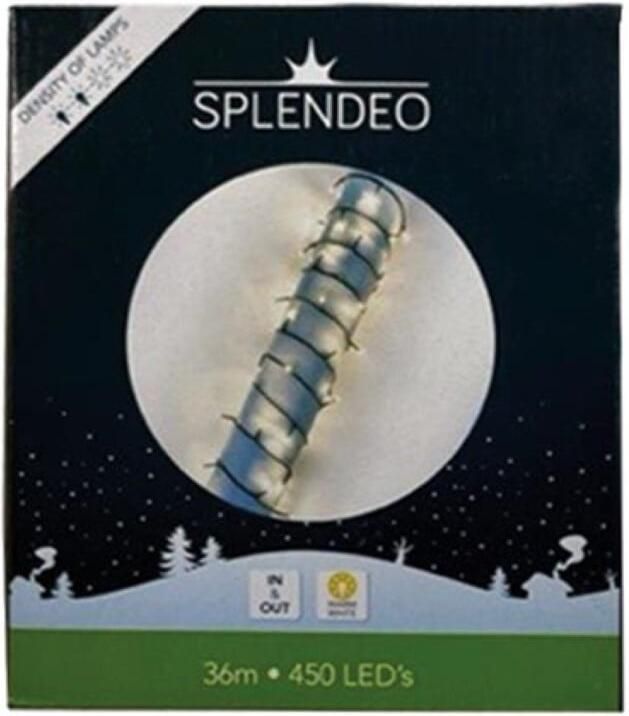 Velleman Medium density lightchain 450 leds warmwit groene kabel 36 m 3 m aansluitsnoer transformator