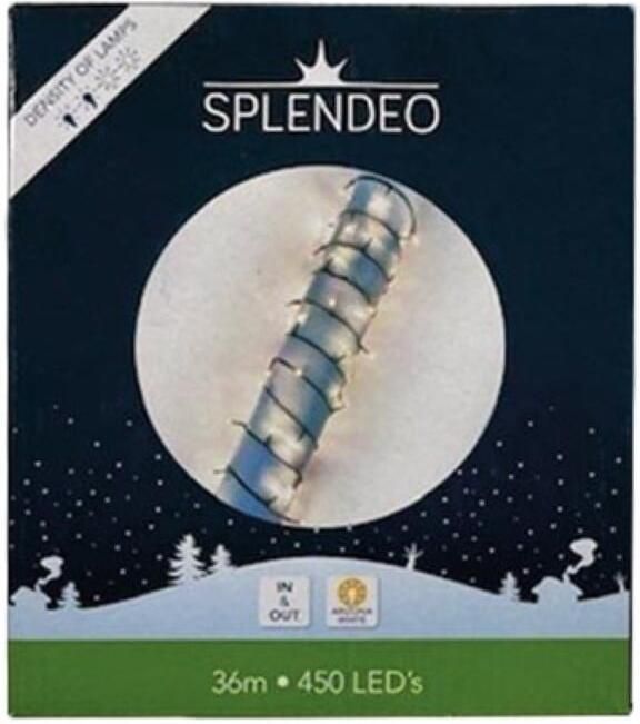 Velleman Medium density lightchain 450 leds warmwit groene kabel 36 m 3 m aansluitsnoer transformator