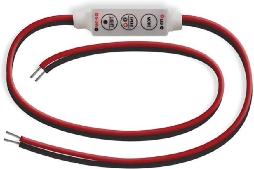 Velleman Mini LED-dimmer voor enkelkleurige LED-strips LED-verlichting in- en uitschakelen ledlampen 9 dimstanden fade- en flash-effe