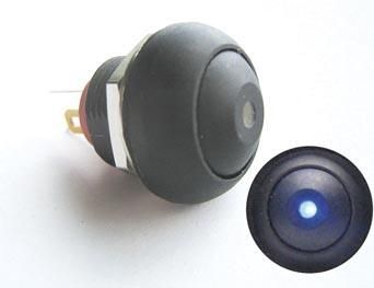 Velleman MINIATUUR DRUKSCHAKELAAR MET BLAUWE LED SPST OFF-(ON)