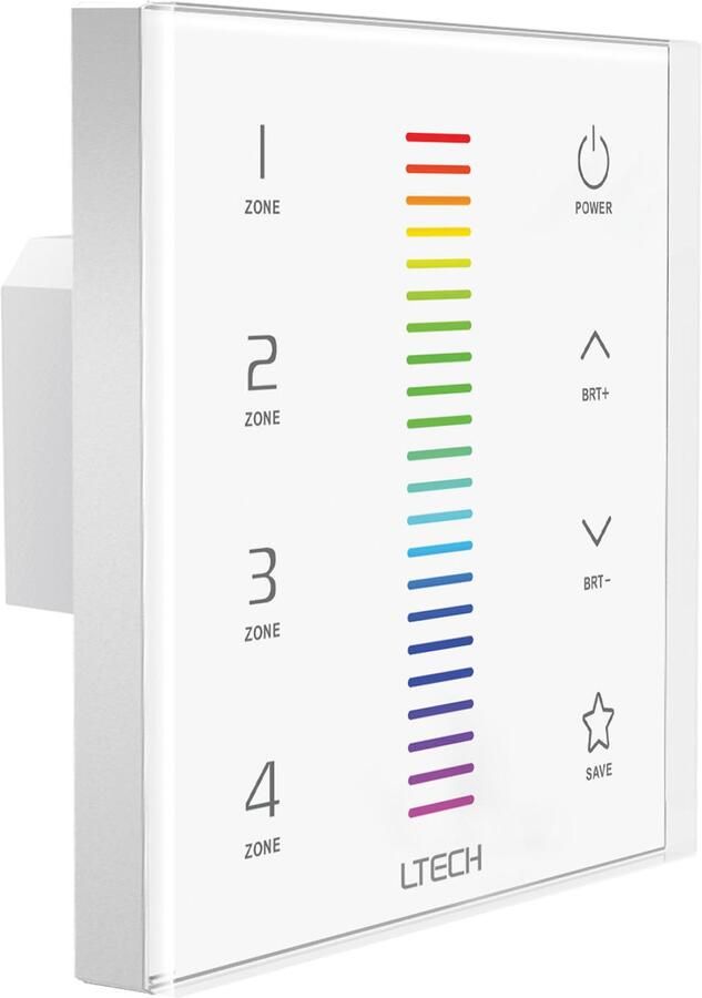 Velleman MULTI-ZONE SYSTEEM TOUCHPANEL LED-DIMMER VOOR RGB-LED DMX RF 4 ZONES