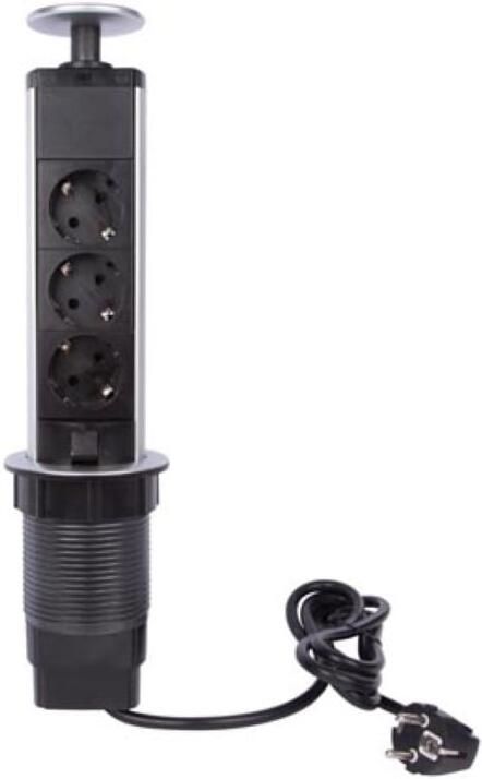 Velleman POP-UP STEKKERBLOK MET 3 STOPCONTACTEN RANDAARDE