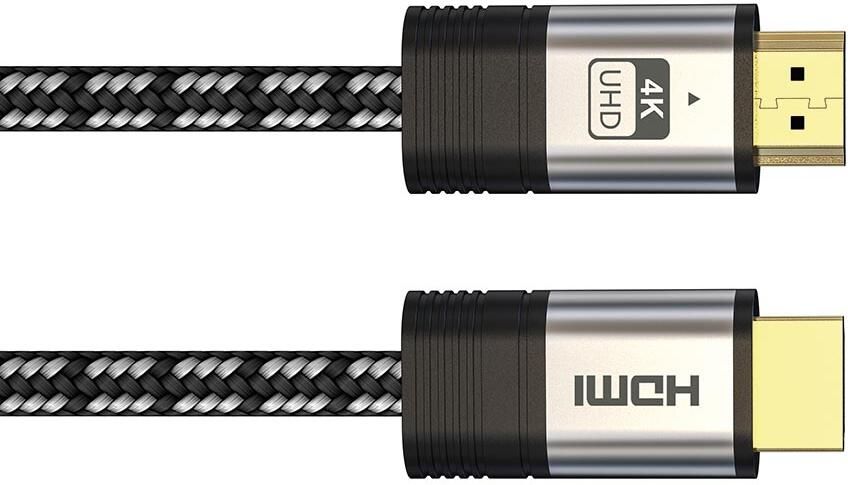 Velleman Premium HDMI 2.0 katoen gevlochten kabel met vergulde connector 4K Video 1 meter