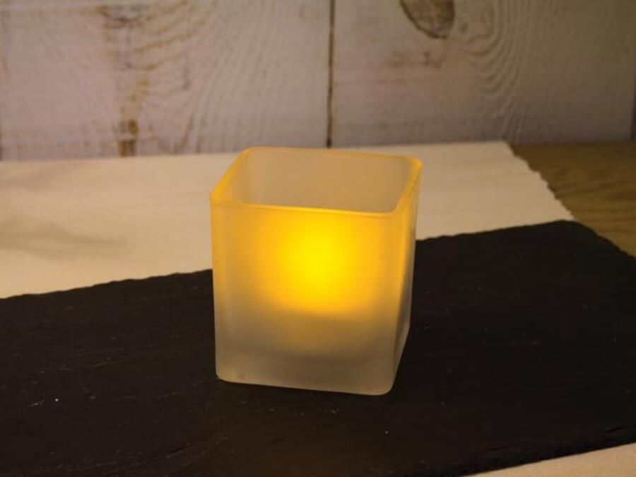 Velleman Real candlelight LED ledkaars vierkant 7.5 cm batterijen niet meegeleverd
