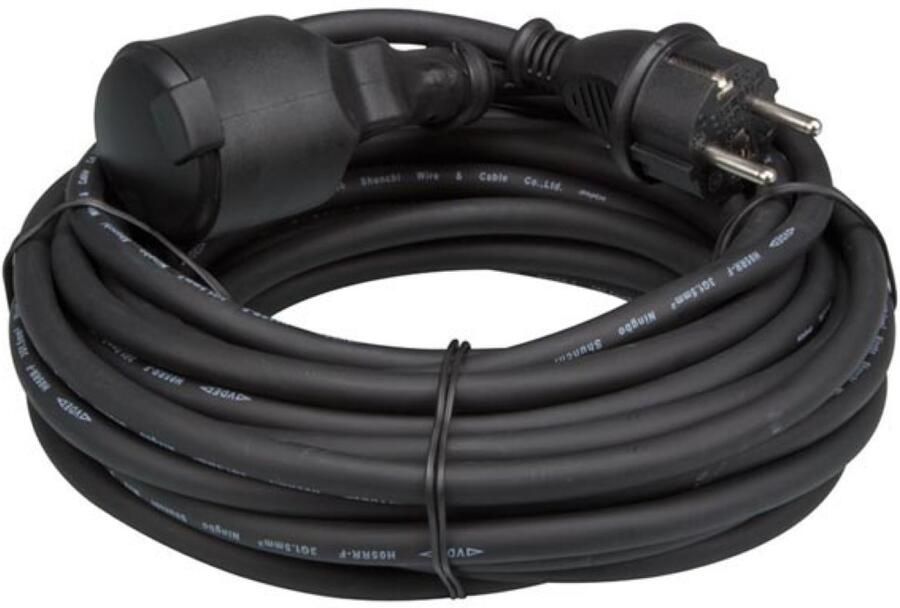 Velleman RUBBER VERLENGKABEL 10 m ZWART 3G1.5 PENAARDE