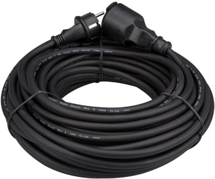 Velleman RUBBER VERLENGKABEL 25 m ZWART 3G1.5 PENAARDE