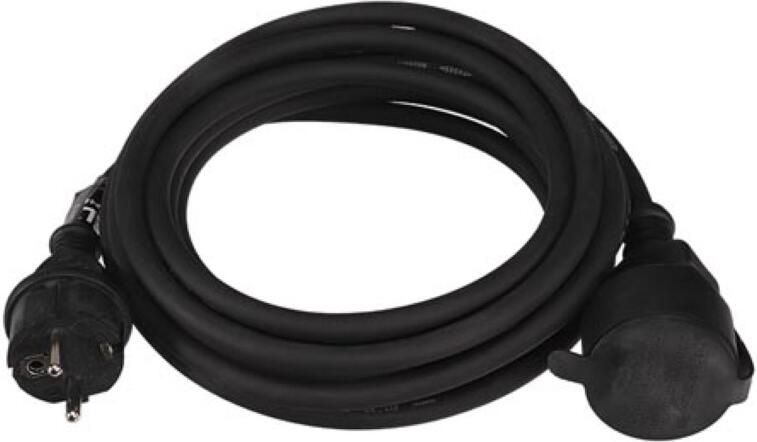 Velleman RUBBER VERLENGKABEL 5 m ZWART 3G1.5 PENAARDE
