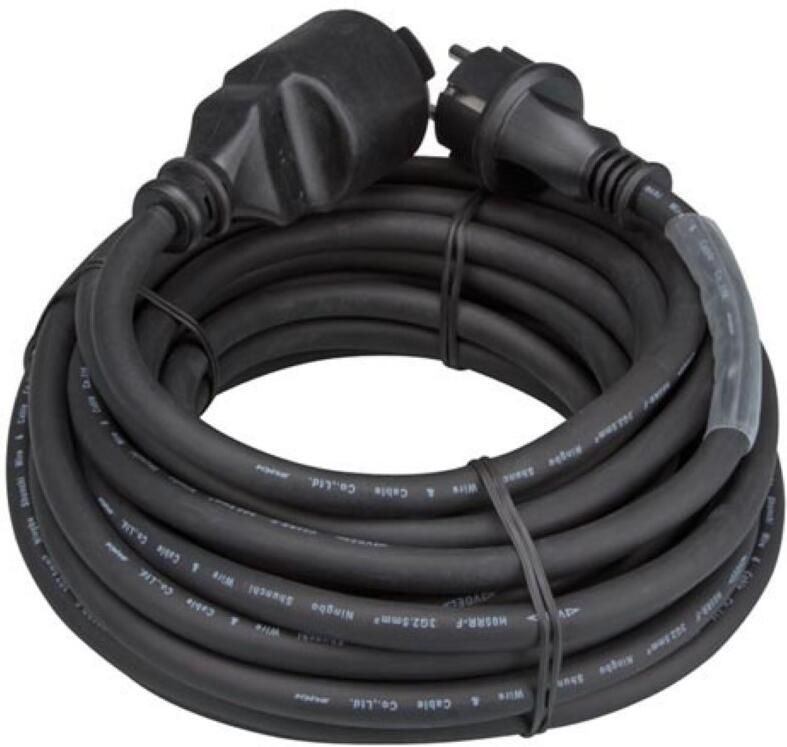 Velleman RUBBER VERLENGKABEL MET KRIMPKOUS 3G2.5 15 m PENAARDE