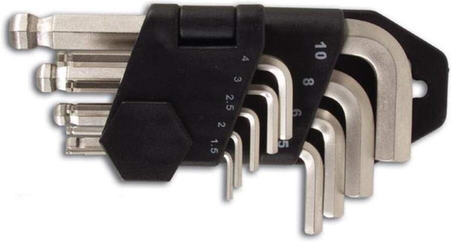 Velleman SET INBUSSLEUTELS MET KOGELKOP 9 st.