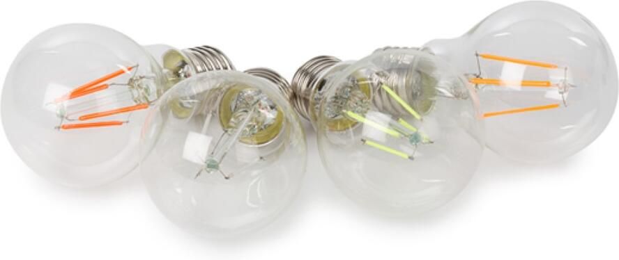 Velleman SET LED-GLOEILAMPEN A60 HELDER GLAS 4 st. ROOD GROEN BLAUW ORANJE