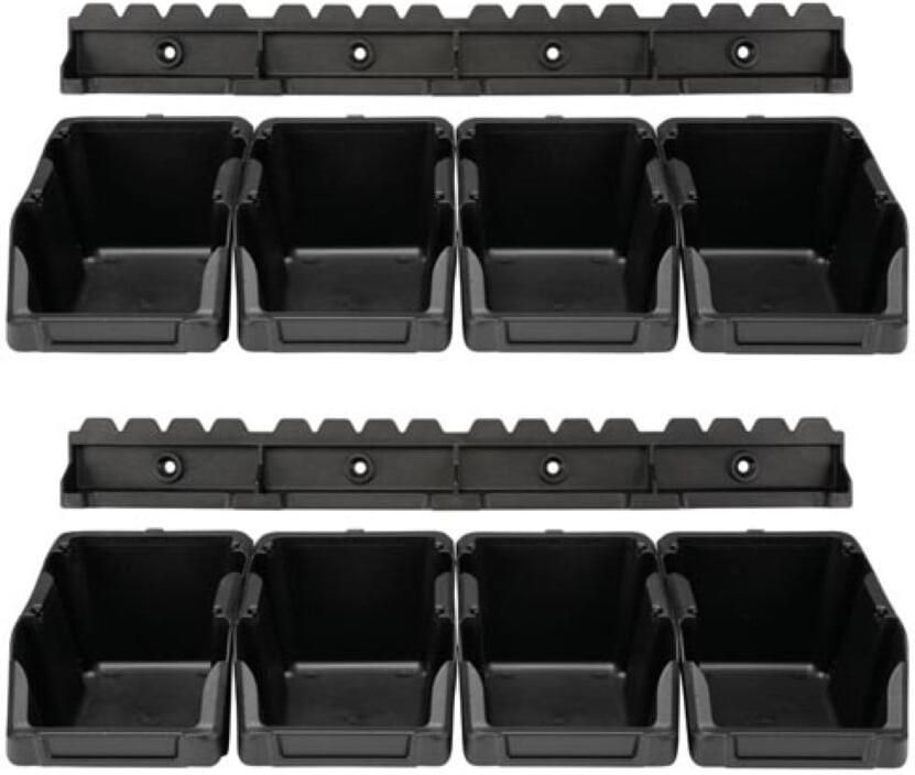 Velleman Set Magazijnbakken 8 st. 103 x 165 x 75 mm Zwart