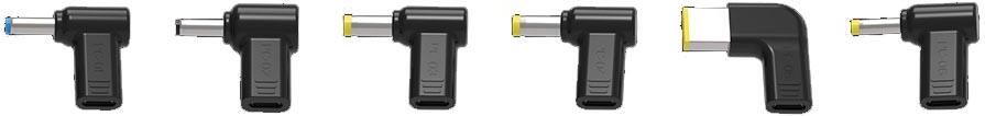 Velleman Set met 6 stuks USB-C naar laptop stekkers HP Dell Acer Lenovo Asus 4 mm&5.5 mm