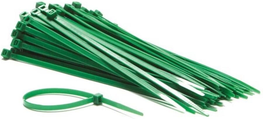 Velleman SET MET NYLON KABELBINDERS 4.6 x 200 mm GROEN (100 st.)
