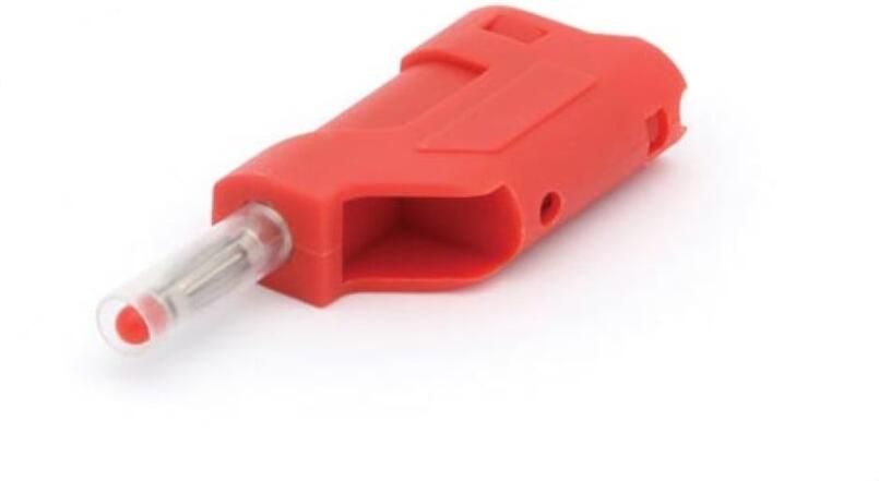 Velleman SET VAN 4 GEÃSOLEERDE BANAANPLUGGEN MANNELIJK ROOD INSTEEKBAAR