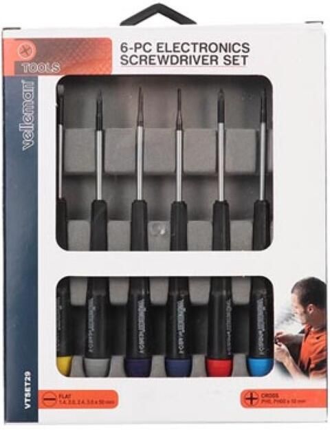 Velleman SET VAN 6 PRECISIESCHROEVENDRAAIERS (PLAT PH)