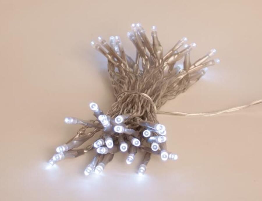 Velleman Showlight 5 m 40 leds wit transparante kabel dubbele voeding