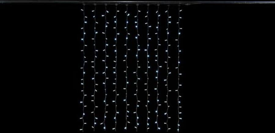 Velleman Simply-connect PRO LINE lichtgordijn 1.5 x 2 m 220 leds warmwit witte kabel 230 V