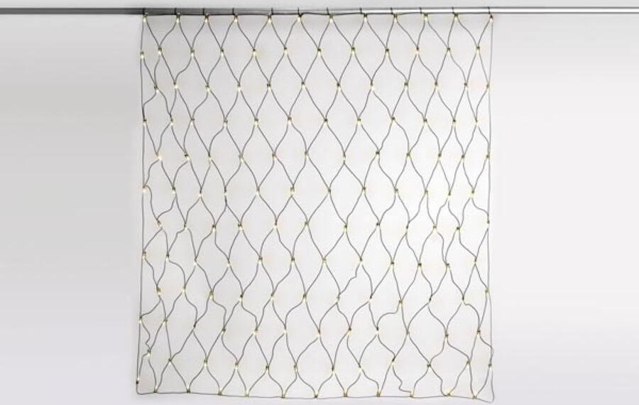 Velleman Simply-connect PRO LINE netlight uitbreiding LED 2 x 2 m 144 warm witte lampen zwart draad 230 V