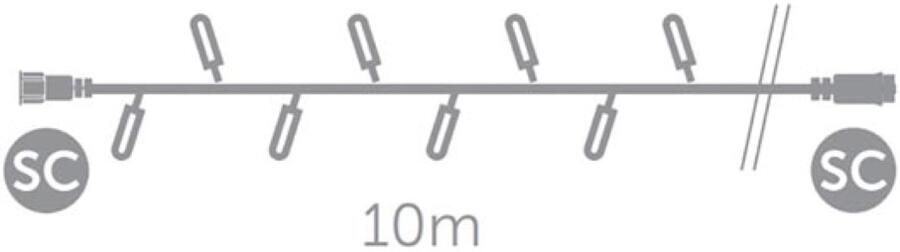 Velleman Simply-connect PRO LINE steadylight extension 10 m 100 leds wit zwarte kabel 230 V