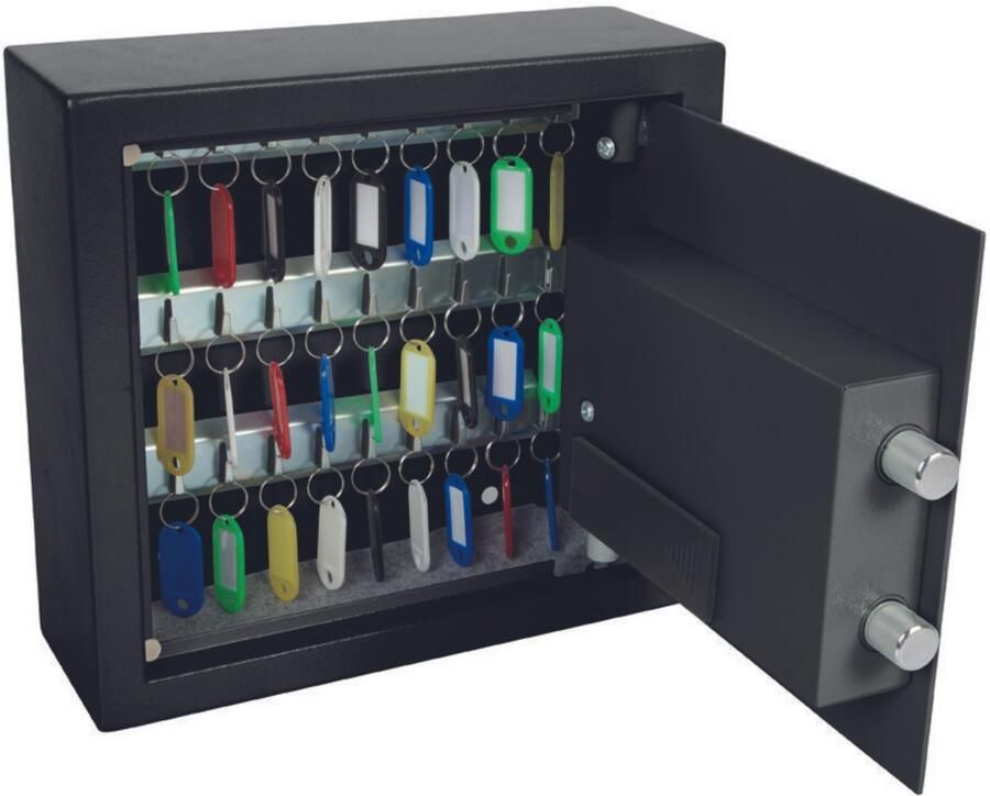 Velleman Sleutelkast met cijferslot 30 haken inclusief 30 sleutellabels en 2 noodsleutels zwart