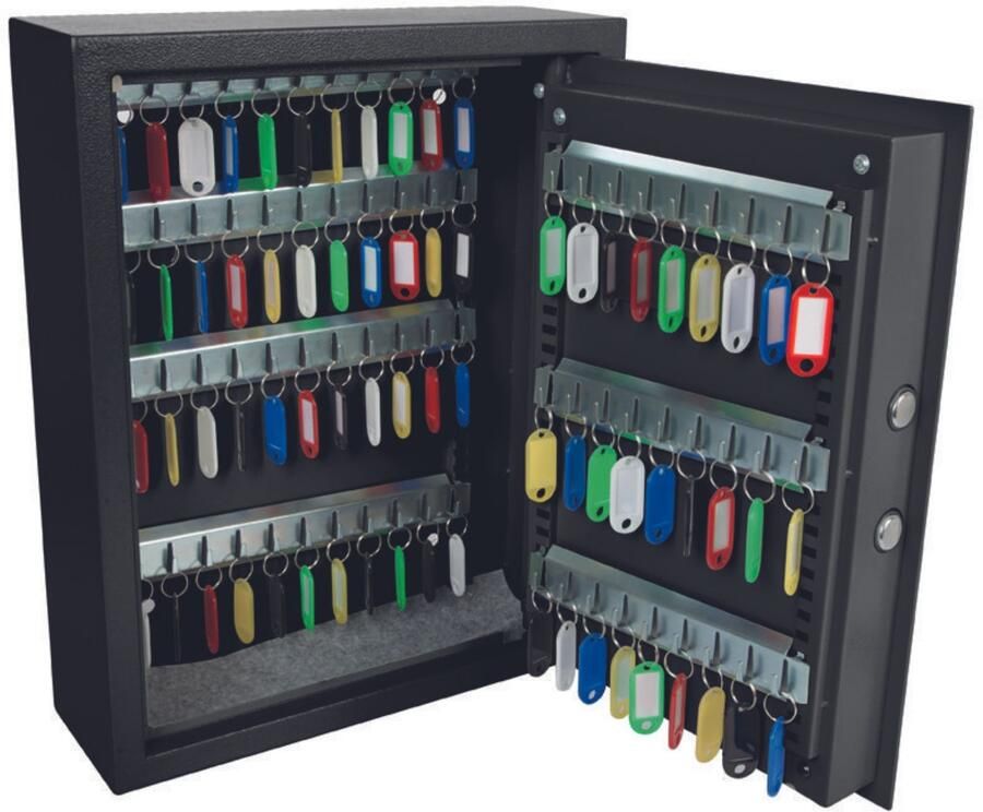 Velleman Elektronische sleutelkast 71 sleutellabels met 2 noodsleutels antidiefstal eenvoudig te monteren inclusief montagemateriaal