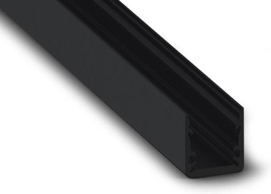 Velleman SLIMLINE 15 FL ALUMINIUM PROFIEL VOOR LEDSTRIP HIGH EFFICIENCY ZWART PREMIUM KWALITEIT