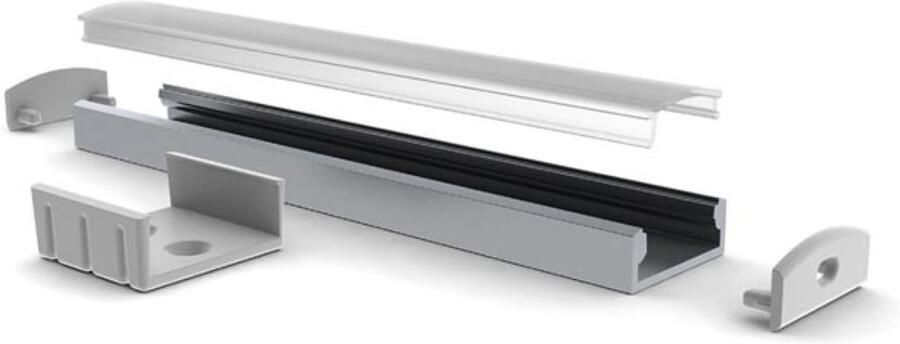 Velleman SLIMLINE WIDE 8 mm ALUMINIUMPROFIEL VOOR LEDSTRIP GEANODISEERD ALUMINIUM ZILVER 2 m