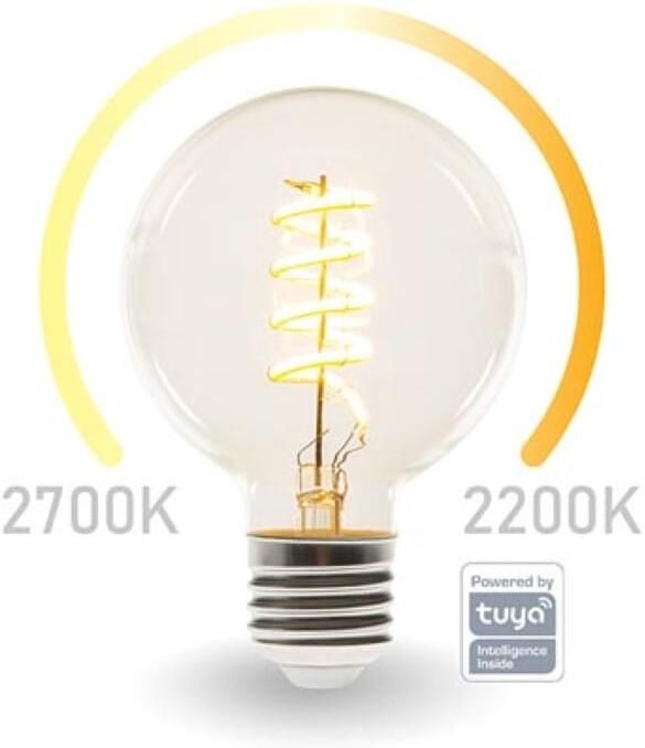 Velleman SMART WIFI-LEDLAMP WARMWIT&INTENS WARMWIT E27 G95