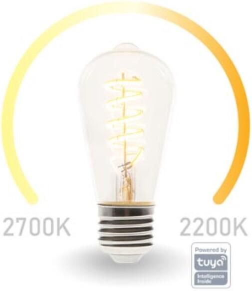 Velleman SMART WIFI-LEDLAMP WARMWIT&INTENS WARMWIT E27 ST64