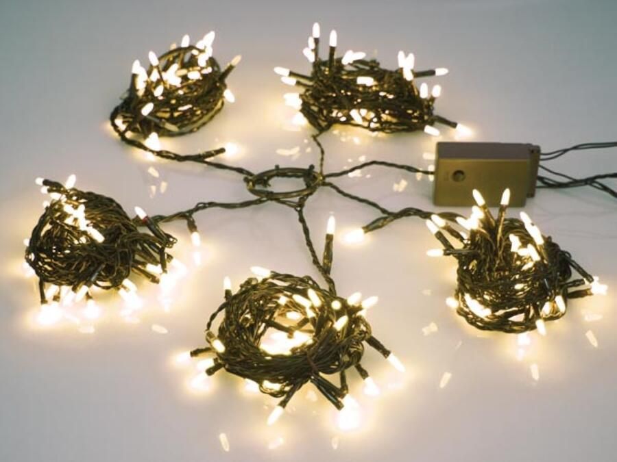 Velleman Speed Light LED 220 leds warmwit groene kabel modulator 24 V (voor bomen tot 180 cm)