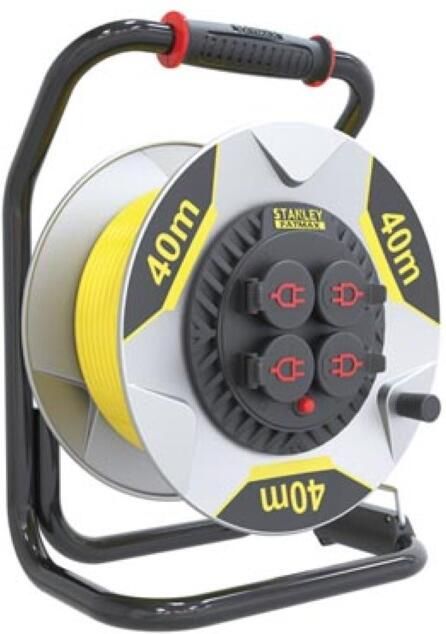 Velleman STANLEY FATMAX PROFESSIONELE KABELHASPEL MET ANTI TWIST NEOPREEN 40 m 3G2.5 4 STOPCONTACTEN