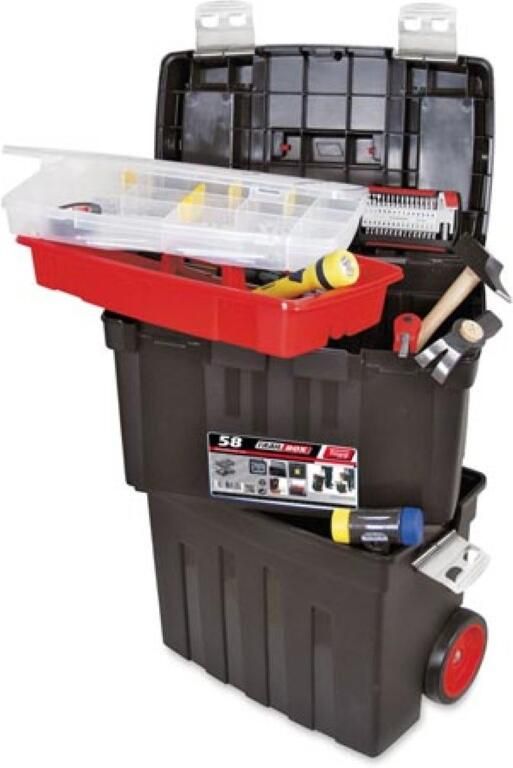 Velleman TAYG Gereedschapskoffer op Wieltjes 470 x 290 x 630 mm met Inlegbak en Sorteerdoos 85 5 L