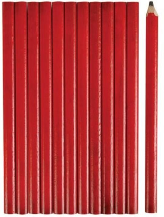 Velleman Set van 12 professionele timmermanspotloden voor precisiemarkeringen en vertrouwde markeerkracht 175 mm