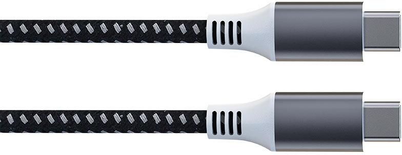 Velleman USB-kabel USB 2.0 C naar C 60W 480Mbps magnetisch vernikkeld katoenen gevlochten kabel 1 meter