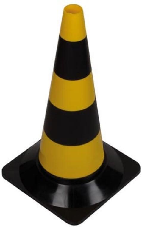 Velleman Afzetkegel verkeerskegel veiligheidskegel voor sport spel en training pylon pion tijdelijk afbakenen van zones zwart geel