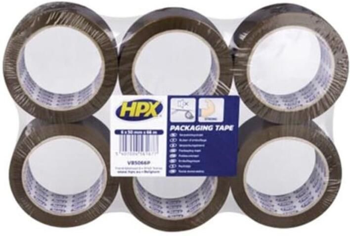 Velleman Verpakkingstape flatpack 6 rollen bruin 50mm x 66m