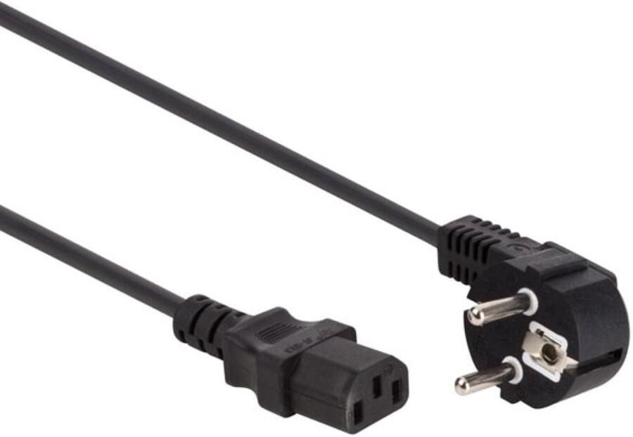 Velleman VOEDINGSKABEL ZWART CEE 7 7 90° + C13 L=2.5 m H05VV-F 3G1.0 mm²