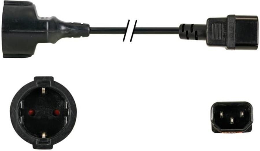 Velleman VOEDINGSKABEL ZWART L=1.8m