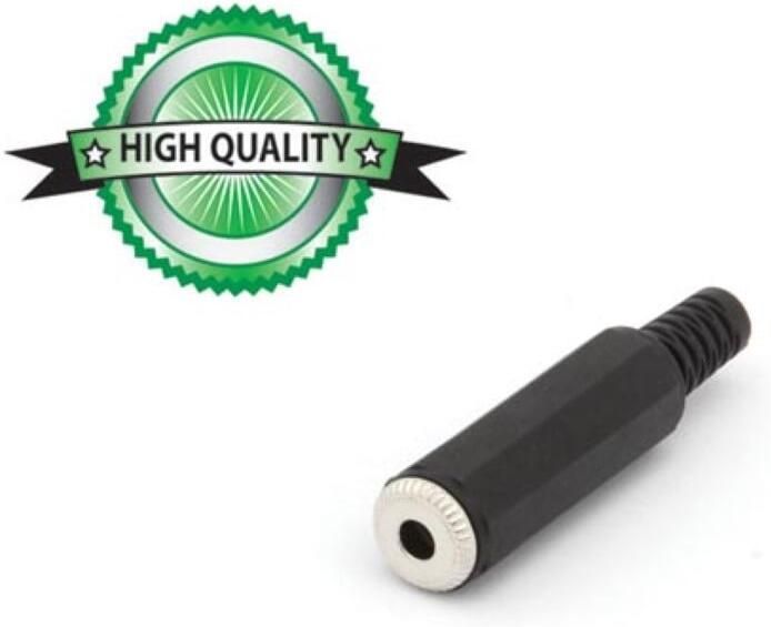 Velleman VROUWELIJKE 3.5mm STEREO JACK ZWART PLASTIC