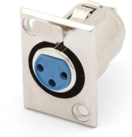 Velleman VROUWELIJKE 3P XLR PLUG VERNIKKELD CHASSISMONTAGE