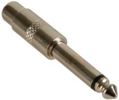 Velleman VROUWELIJKE RCA PLUG NAAR MANNELIJKE 6.35mm MONO JACK NIKKEL - Foto 2